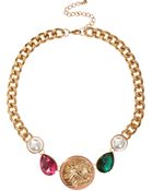 Asos Jewel Coin Necklace - Lyst