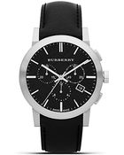 Burberry Black Leather Strap Watch 42mm - Lyst