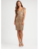 Kay Unger Sequine Lace Dress - Lyst