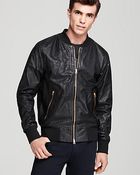 Paul Smith Zip Front Leather Jacket - Lyst
