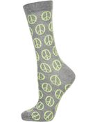 Topshop Grey Peace Ankle Socks - Lyst