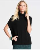 Ann Taylor Merino Wool Blend Turtleneck Poncho - Lyst