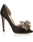 Valentino Couture Crystal Peep Toe Pump - Lyst