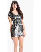 Parker Stripe Sequin Dress - Lyst