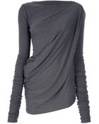 Rick Owens Draped Asymmetric Top - Lyst