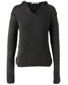 T By Alexander Wang Hooded Wool Sweater - Lyst