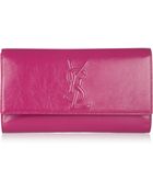 Saint Laurent Belle De Jour Large Patentleather Clutch - Lyst