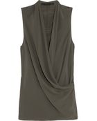 Victoria Beckham Draped Crepe Top - Lyst