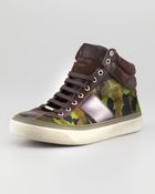Jimmy Choo Camouflage Calf Hair Hightop Sneaker - Lyst