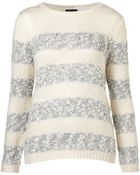 Topshop Bobble Sequin Stripe Jumper - Lyst