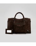 Balenciaga Baby Daim Suede Classic City Bag Brun - Lyst