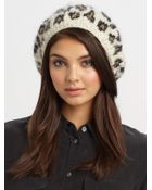 Eugenia Kim Evelyn Leopard Knit Beret - Lyst