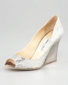 Jimmy Choo Baxex Glittered Wedge Pump - Lyst