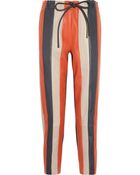 Les Chiffoniers Striped Leather Pants - Lyst