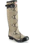 Hunter Carnaby Snakeskin Natural Rubber Rain Boot - Lyst