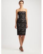Notte By Marchesa Strapless Lace Cocktail Dress - Lyst