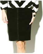 Vince Camuto Faux Leather Trim Skirt - Lyst