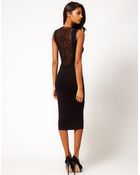 Asos Midi Dress with Lace Back Panel - Lyst