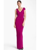 Donna Karan New York Collection Cap Sleeve Jersey Gown - Lyst