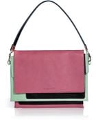 Jil Sander Candymint Leather Clutch with Removable Strap - Lyst