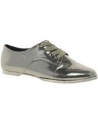 Asos Moment Metallic Flat Shoes - Lyst