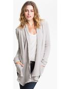 James Perse Draped Mesh Cardigan - Lyst