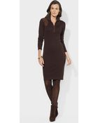 Lauren by Ralph Lauren Mock Neck Dress - Lyst