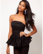ASOS Collection Asos Bandeau Playsuit with Peplum - Lyst