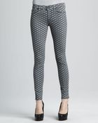 Hudson Art Deco Printed Midrise Super Skinny Jeans - Lyst