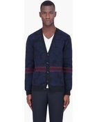 Marc Jacobs Navy Wool Angora Knit Cardigan - Lyst