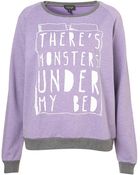 Topshop Monster Sweat Top - Lyst