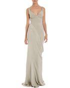 Zac Posen Side Drape V-Neck Gown - Lyst