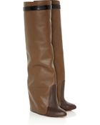 Givenchy Leather Knee Wedge Boots - Lyst