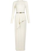 Alessandra Rich Peplum Belted Gown - Lyst