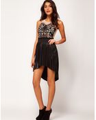 ASOS Collection Dipped Hem Skirt in High Shine - Lyst