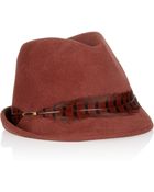 Eugenia Kim Craig Feather Trimmed Rabbit Felt Fedora - Lyst