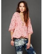 Free People Fp One Printed Blouse - Lyst