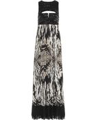Roberto Cavalli Embellished Printed Silkchiffon Gown - Lyst