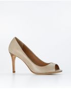 Ann Taylor Perfect Lizard Peeptoe Pump - Lyst
