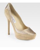 Jimmy Choo Sepia Suede Glitter Platform Pumps - Lyst