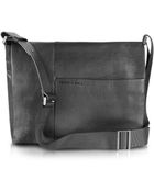 Porsche Design Black Leather Messenger - Lyst