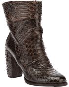 Silvano Sassetti Python Skin Ankle Boot - Lyst