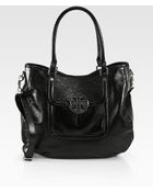 Tory Burch Amanda Patent Leather Classic Hobo - Lyst
