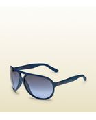 Gucci Blue Aviator Sunglasses - Lyst