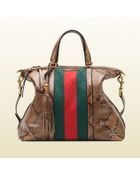 Gucci Rania Python Top Handle Bag - Lyst