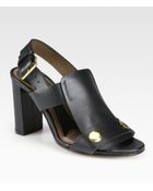 Marni Leather Slingback Sandals - Lyst