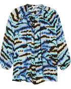 Tucker Printed Silk Crepe De Chine Blouse - Lyst