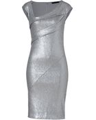Donna Karan New York Quartz Sequined Cap Sleeve Draped Dress - Lyst