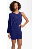 BCBGMAXAZRIA One Shoulder Jersey Blouson Dress - Lyst