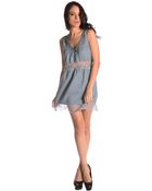 Free People Lace Inset Dress - Lyst